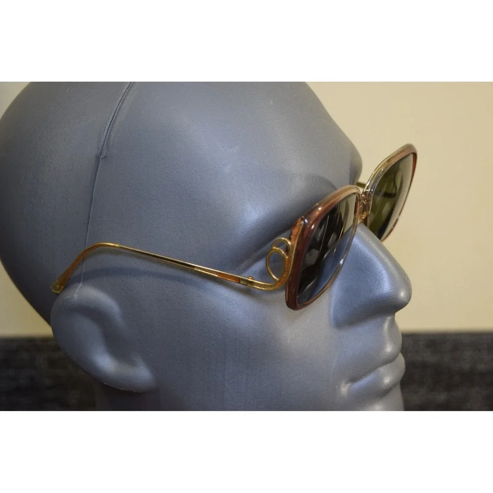 Vintage 1970's SOPHIA Loren Zyloware Oversized Square Eyeglasses Gold Rich Lady